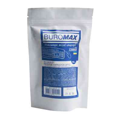 Салфетки Buromax JOBMAX Wet wipes for OFFICE Equipment 100pcs, plastic pouch (BM.0803-01) Винница