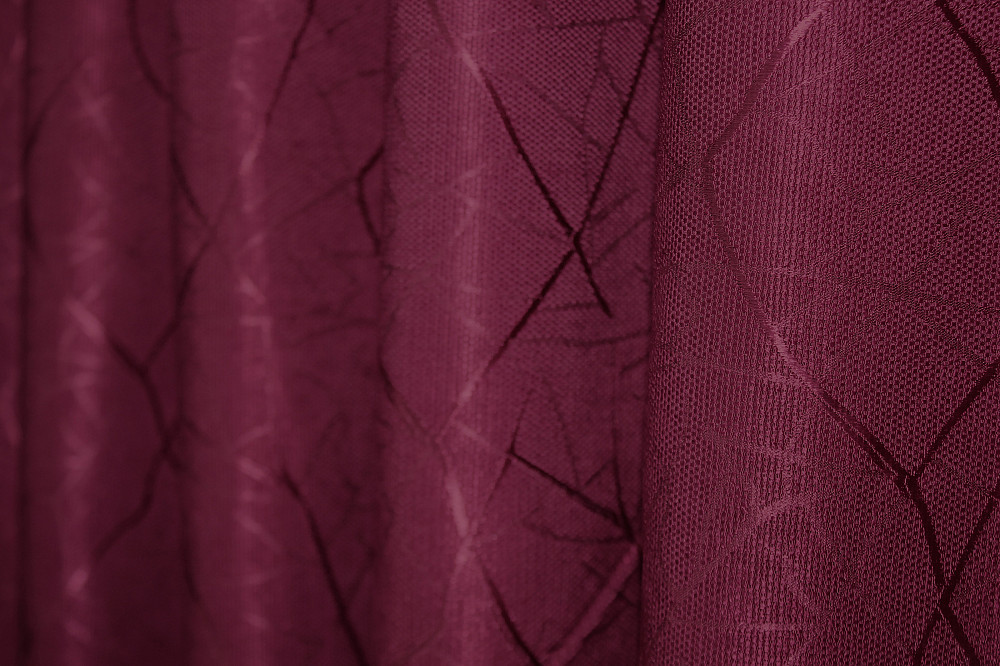 Комплект готовых штор VR-Textil Лен Саванна № 571ш Бордовый 150х270 см 2 шт (30-337) Киев - изображение 10