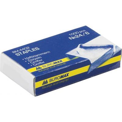 Скобы для канцелярского степлера №24/6, 1000 шт., JOBMAX Buromax (BM.4402) Винница - изображение 1