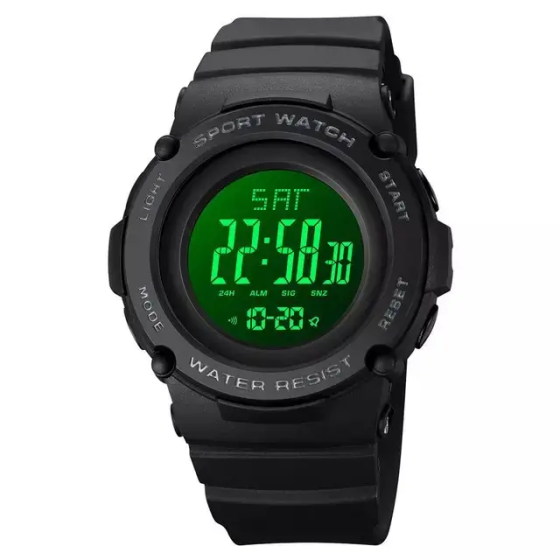 Спортивний наручний годинник Skmei 1957 (Чорний з чорним циферблатом) Київ