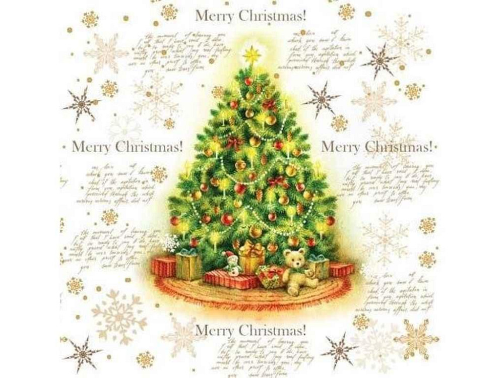 Серветки з малюнком Новий Рік 18шт паперові ЯЛИНКА MERRY CHRISTMAS 33*33 3шар ТМ SILKEN Київ - фото 1
