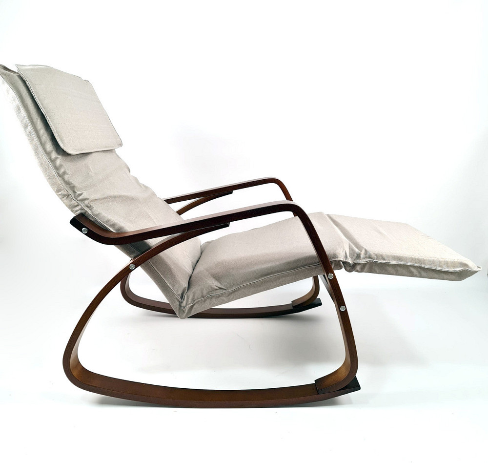 Крісло гойдалка з підставкою для ніг Avko ARC003 Walnut Beige Київ - фото 2