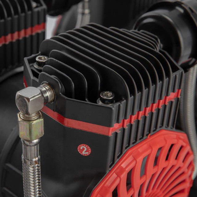 Компресор, 50 л, 2×1,5 кВт, 230 В, 8 атм, 500 л/хв, 2800 об/хв,  безмасляний, 4 циліндри, 63 дБ INTERTOOL PT-0038 Київ - фото 7