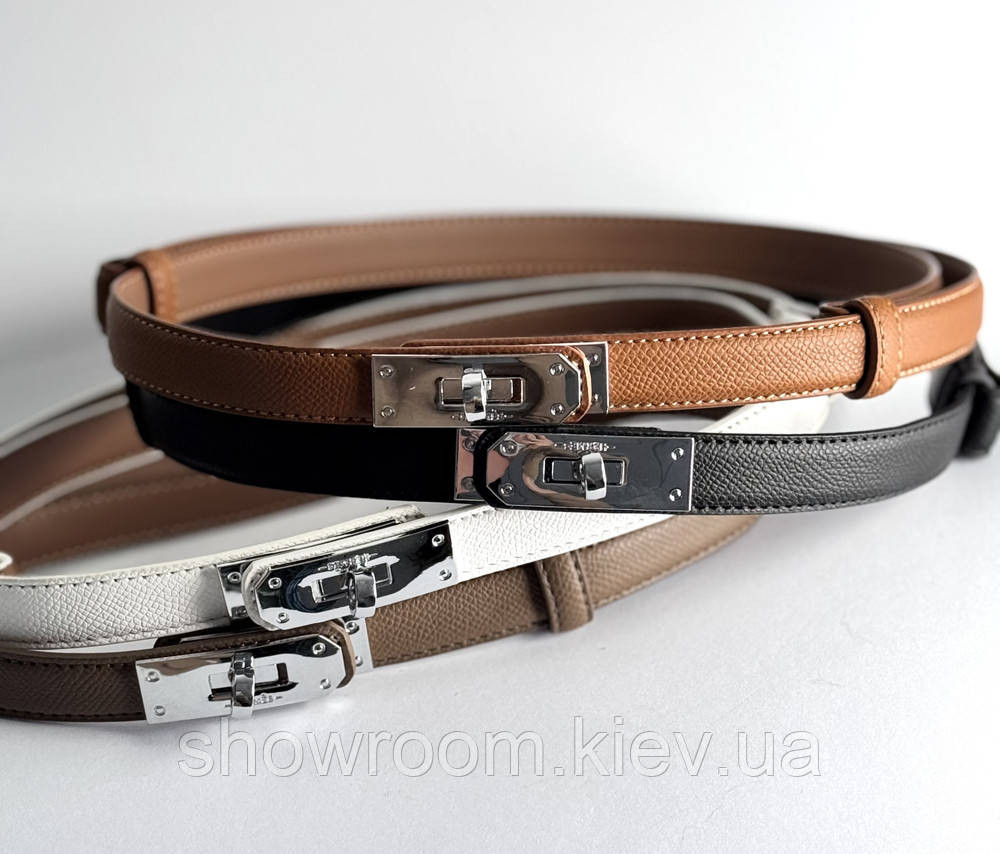 Женский кожаный ремень Hermes Гермес (280-2) белый Киев - изображение 2
