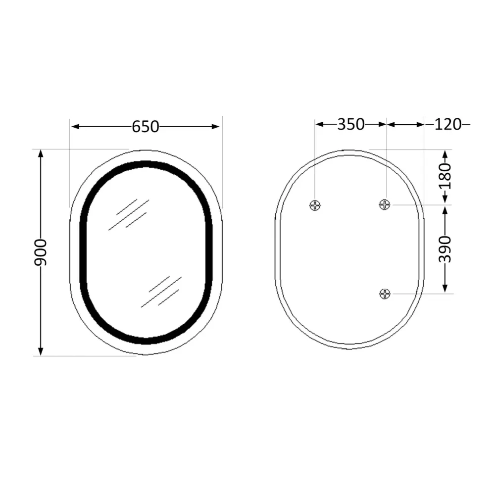 Зеркало Qtap Gemini 650х900 с LED-подсветкой Touch, с антизапотеванием, с диммером, рег. темп. цвета (3000-6500K) Reverse Киев - изображение 2