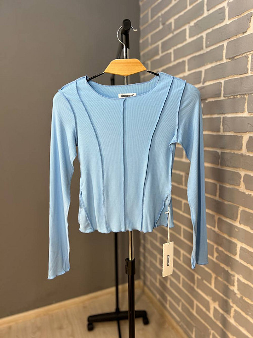 Реглан женский ACCORDDREAM 20530 лонгслив вывернутые швы рубчик, голубой, one size Киев - изображение 9