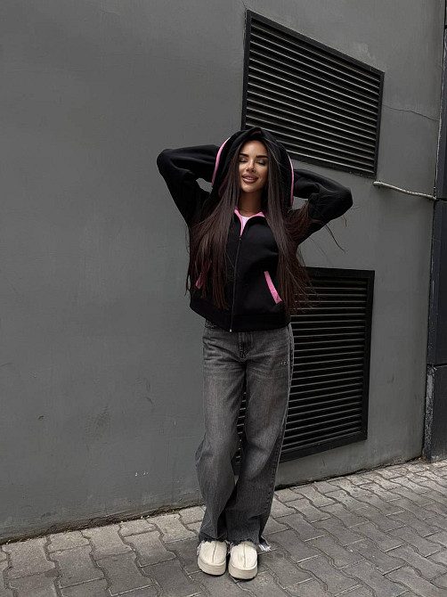 Жіноча стильна худі з вушками тринити на флісі Одеса - фото 8