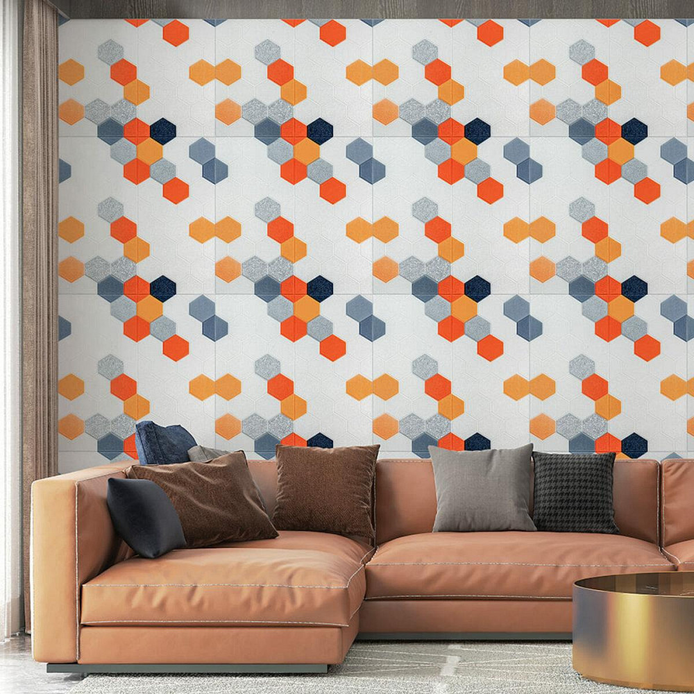 Панель стеновая 3D 700х700х4мм Мозаика оранжевая SW-00002013 Киев - изображение 5