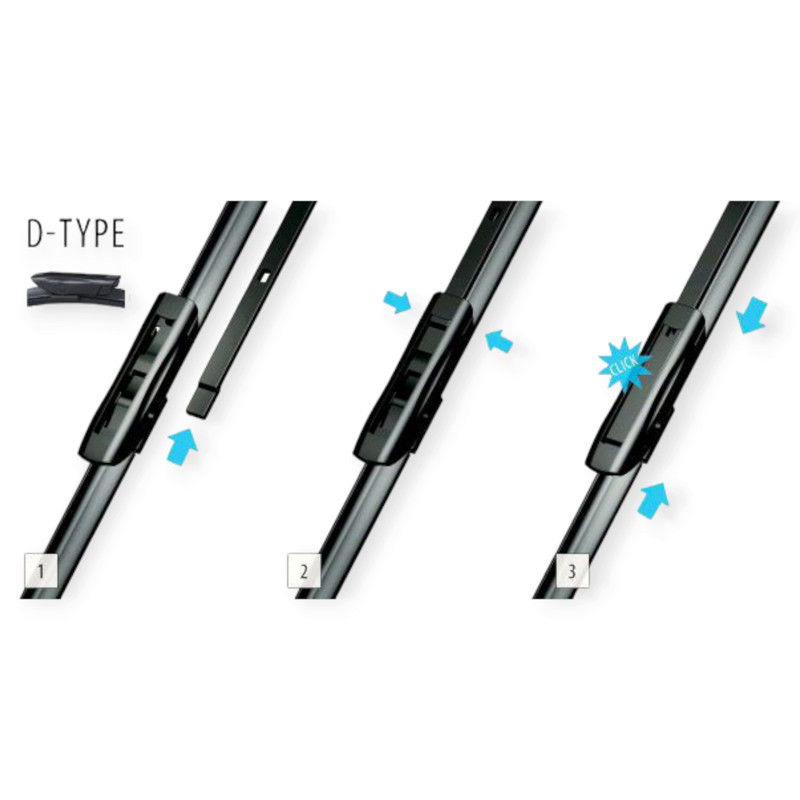 Щітки oximo модельні безкаркасні (к-т 2шт) d-type 800 + 750 мм двірника Мукачево - фото 1