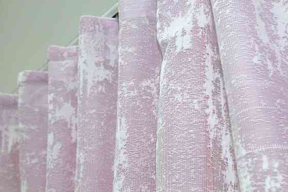 Кухонные шторы VR-Textil № 084к с ламбрекеном и подвязками розовый с белым 280х170 см (52-0637) Киев