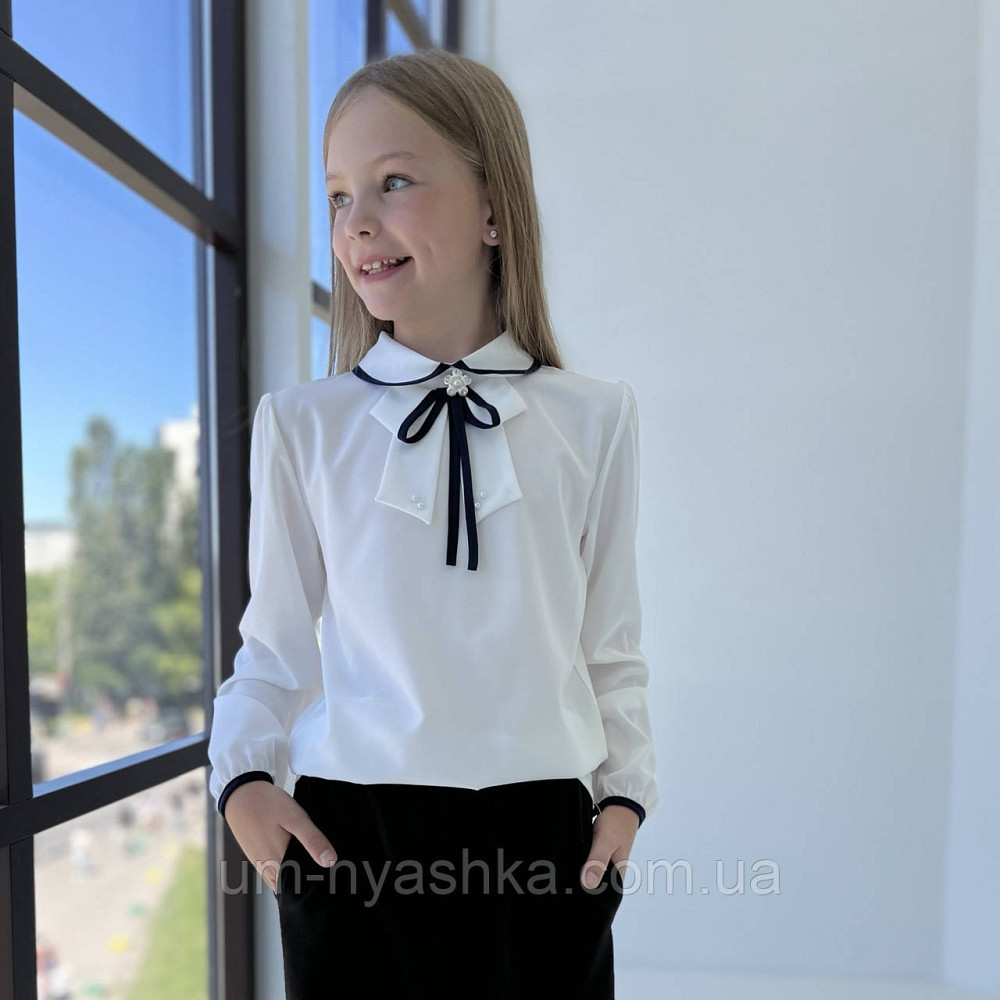Гарна шкільна блузка з довгим рукавом 122-140 Кривий Ріг - фото 1