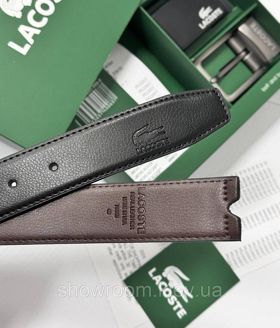 Чоловічий набір, ремінь із двома пряжками Lacoste (988-1) Київ - фото 5