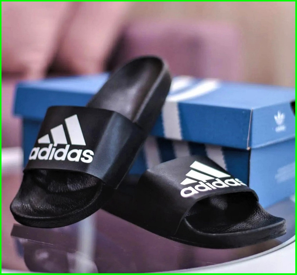 Мужские Шлёпанцы Тапочки Adidas Сланцы Адидас Чёрные (размеры: 41,42) Днепр - изображение 4