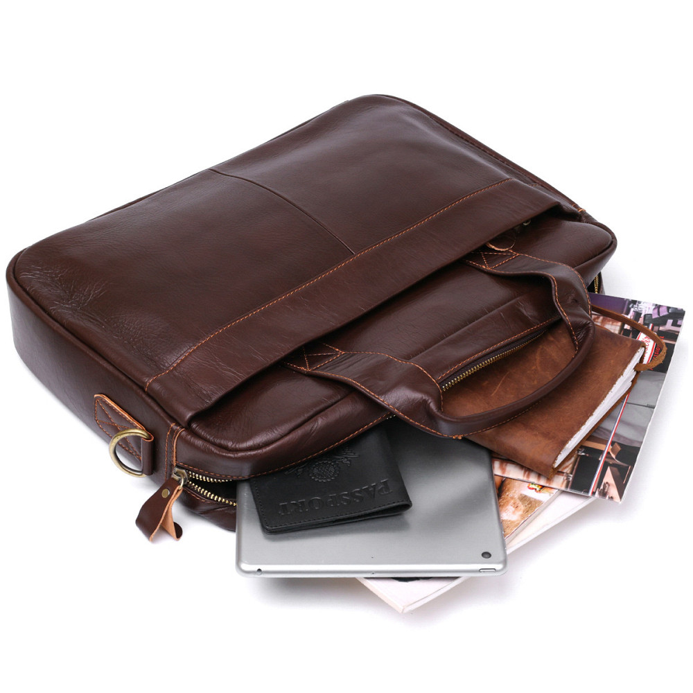 Стильная кожаная сумка для ноутбука Коричневый (Vintage) Киев - изображение 1