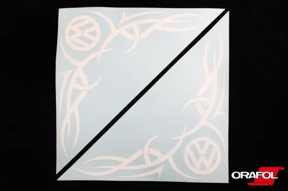 Наклейка на боковое стекло плоттер Volkswagen белая 31*31см (2 шт.) Винница