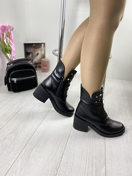 Черевики жіночі LaDi чорні натуральна шкіра зима 36р. 37р. (2211) Коломыя - изображение 3