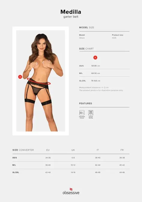 Пояс для панчіх Obsessive Medilla garter belt XS/S Львов - изображение 5