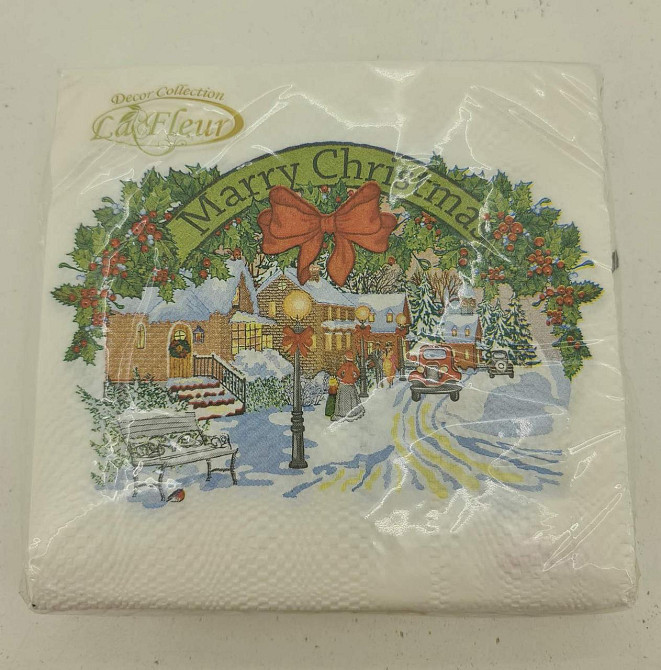 Двухслойная новогодняя салфетка (ЗЗхЗЗ, 20шт)  La FleurНГ Рождественская картина (122) (1 пачка) Харьков - изображение 2