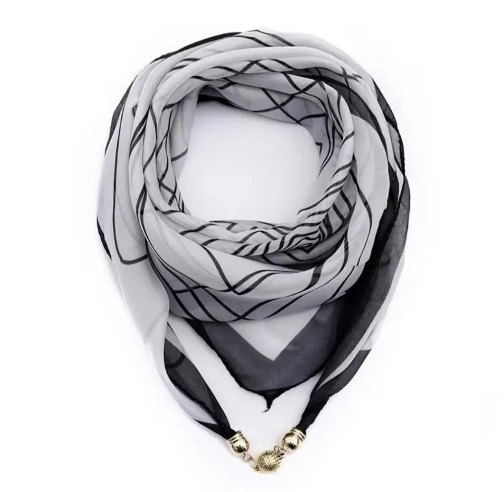 Шарф жіночий з магнітною застібкою Білий Сміла - фото 1