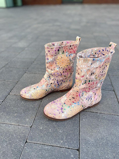 Nivelle Жіночі черевики NIVELLE пудрові натуральна шкіра висота 21см обхват 32-34см (3997) 36р. Коломия - фото 7