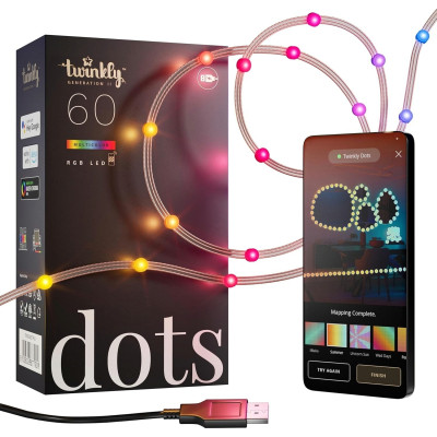 Гірлянда Twinkly Smart LED Dots 60 RGB LED Lights String Clear Wire USB-A IP20 3м (TWD060STP-T) Вінниця - фото 8