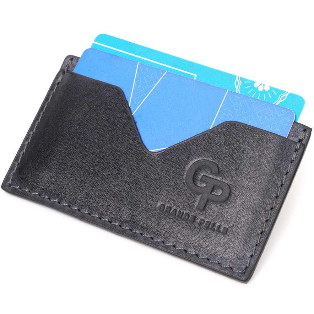 Зручний кард-кейс із натуральної шкіри GRANDE PELLE 11631 Синій Київ - фото 5