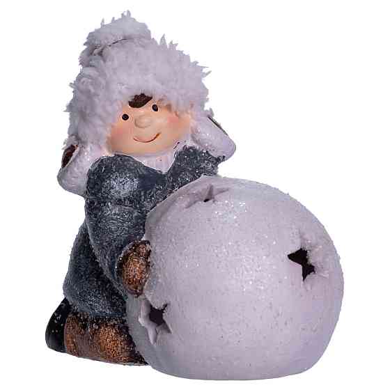 Фигурка Девочка со снежным шаром с подсветкой для декора Киев