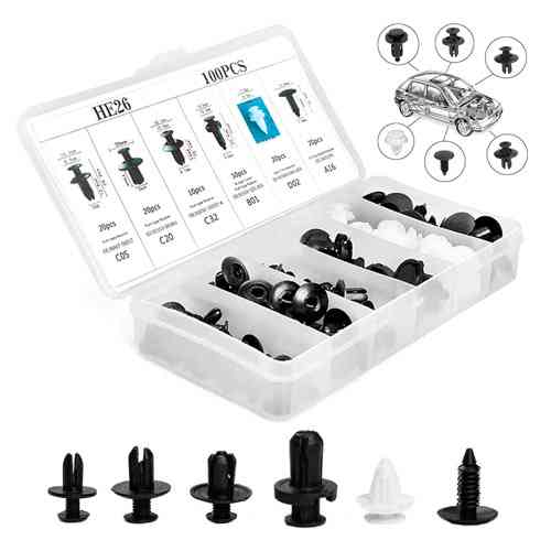 Набор автомобильных крепежей 100шт, пистоны, клипсы Винница