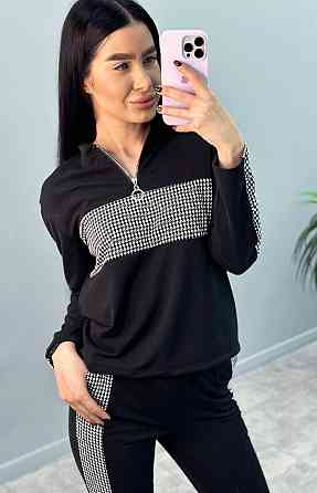 Демісезонний прогулянковий костюм з трикотажу "Wonderlend" оптом | Батал | Розпродаж моделі Київ