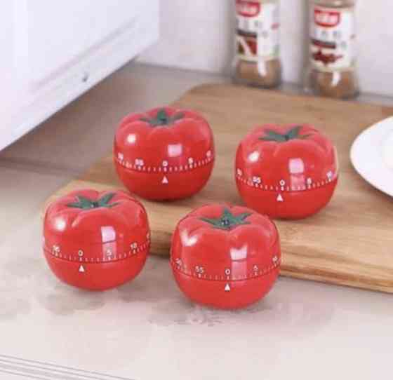 Таймер механічний для кухні "Помідор", корпус пластик, зворотній відлік, червоний, розмір 6,3*4,5 см Київ