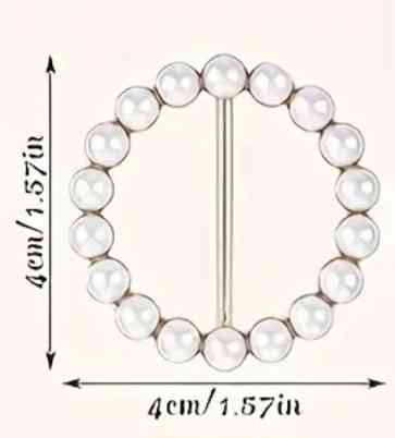 Фіксатор для одягу, шарфів золотистий з бусинами Сміла