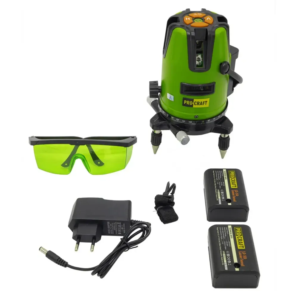 Лазерний рівень Procraft LE-5D з зеленим діодом,Професійний лазерний рівень для будівництва АКБ 2шт Львів - фото 2