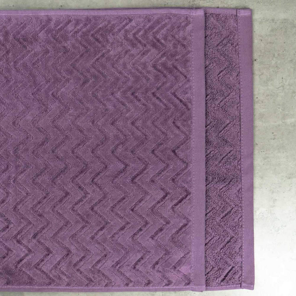 Набор махровых полотенец Жаккардовых с велюром 3шт GM Textile 40x70см, 50x90см, 70x140см 550г/м2 (Темно-Фиолетовый) Сумы - изображение 4