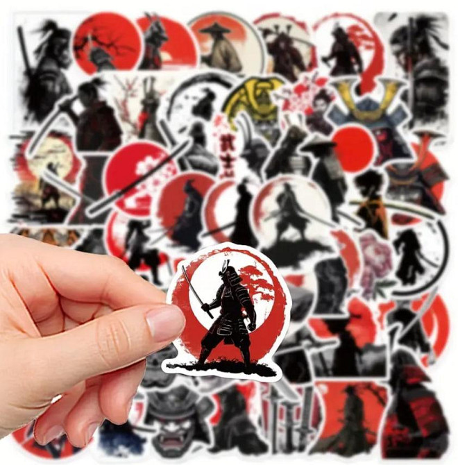 Наклейки Самурай, стікери, меми, приколи. Наклейки на мотоцикл, велосипед, для комп'ютера, ноутбука, Київ - фото 4