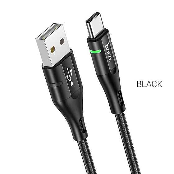 Кабель HOCO U93 USB to Type-C 3A, 1.2m, nylon, aluminum connectors, light indicator, Black Київ