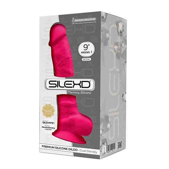 Фалоімітатор SilexD Tomas Pink (MODEL 1 size 9in), двошаровий, силікон + Silexpan, діаметр 4,9см Sex Aura Київ