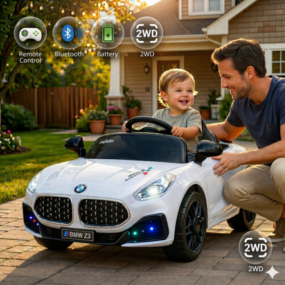 Дитячий електромобіль BMW Z4 12V з пультом, Bluetooth, великий акумулятор, двері, LED фари — преміум машинка для дітей Київ
