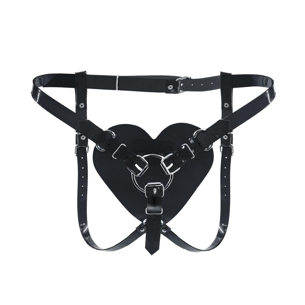 Трусики Серце для страпону Feral Feelings - Hearts Strap-on Belt Black Sex Aura Київ - фото 1