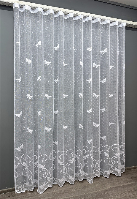 Тюль VR-Textil 1560т Метелики Жакард Білий 300х270 см (42-0468) Київ - фото 3