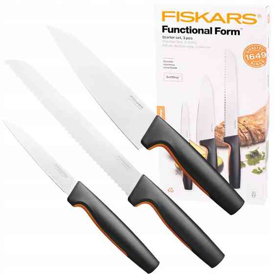 Набір Кухонних Ножів 3 предмета Fiskars "Functional Form" (1057559) Нержавіюча сталь Нововолинськ