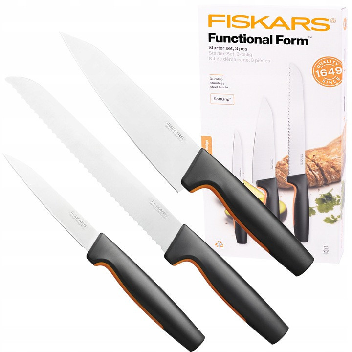 Набор Кухонных Ножей 3 предмета Fiskars 