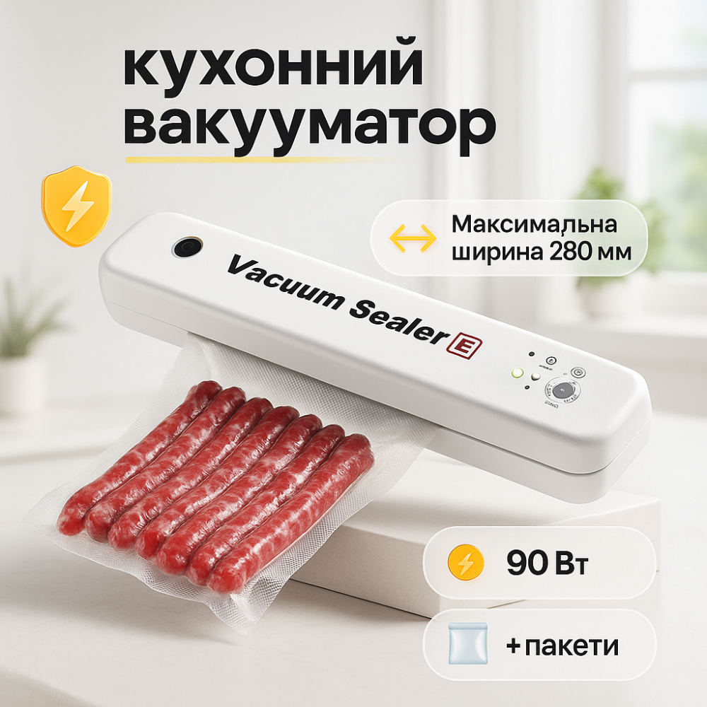 Вакууматор для продуктів харчування побутовий VACUUM, Апарат для вакуумного пакування овочів VA-13 Львів - фото 12