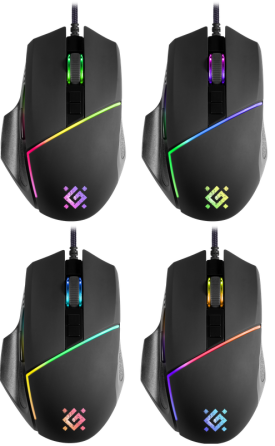 Миша Defender Warfame GM-880L RGB, 8 кнопок,12800 dpi (52880) (6823843) Киев