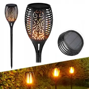 60см Водонепроницаемый садовый фонарь на солнечной батарее уличный светодиодный светильник на солнечной батарее с эффектом пламени Solar flame led lig Коломия - фото 5