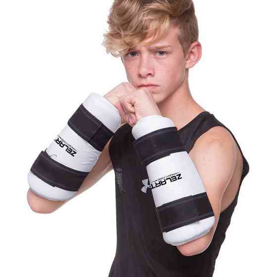 Защита предплечья для тхэквондо Zelart BO-4082-W размер S-XL белый Защита для боевых искусств Киев