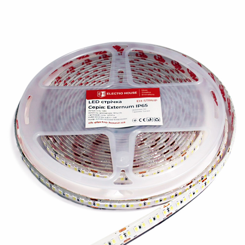 LED стрічка 14Вт 24В SMD2835 180 діодів, теплий білий 3000K, серія Externum IP65 , гарантія 3 роки Дніпро - фото 3