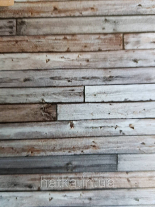 Обои виниловые Grandeco One roll one motif 2 A34801 панно 3д лофт под дерево доска коричневый серый бежевый Киев - изображение 3