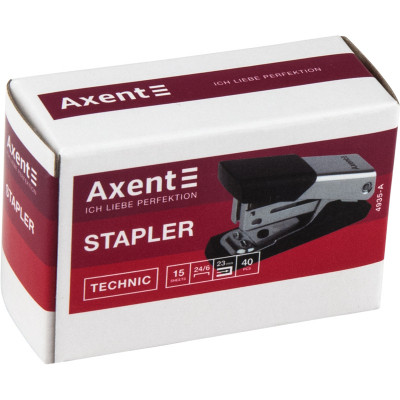 Степлер Axent Technic 24/6 15 листов Хром (4935-A) Винница - изображение 3