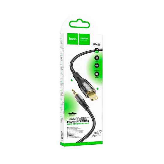 Аудио кабель HOCO UPA25 Transparent Discovery Edition цифровой Lightning AUX, цвет черный 6931474791153 Одесса