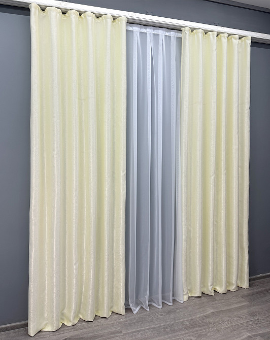 Комплект готових штор VR-Textil Софт № 729ш Молочний 150х270 см 2 шт (30-697) Київ - фото 4